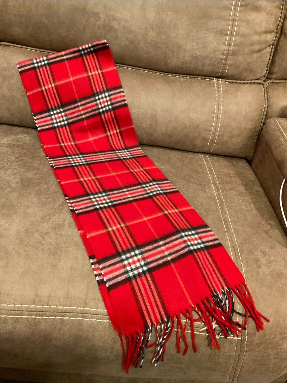 V. Fraas Red Red Plaid Scarf